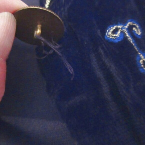 Vtg Carole Little Velvet Tunic Top Size 1X Embroidered Long Sleeves Whimsigoth - Picture 3 of 12